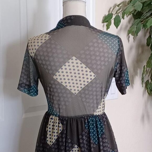 EUC Urban Outfitters "Dottie" Mini Button-Front Mesh Dress Size Medium - Picture 6 of 8
